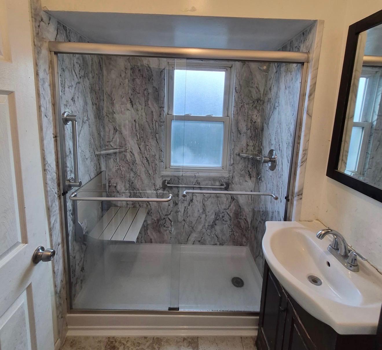 After — Bellwood-2, IL — Tub-to-Shower Conversion bathroom remodel